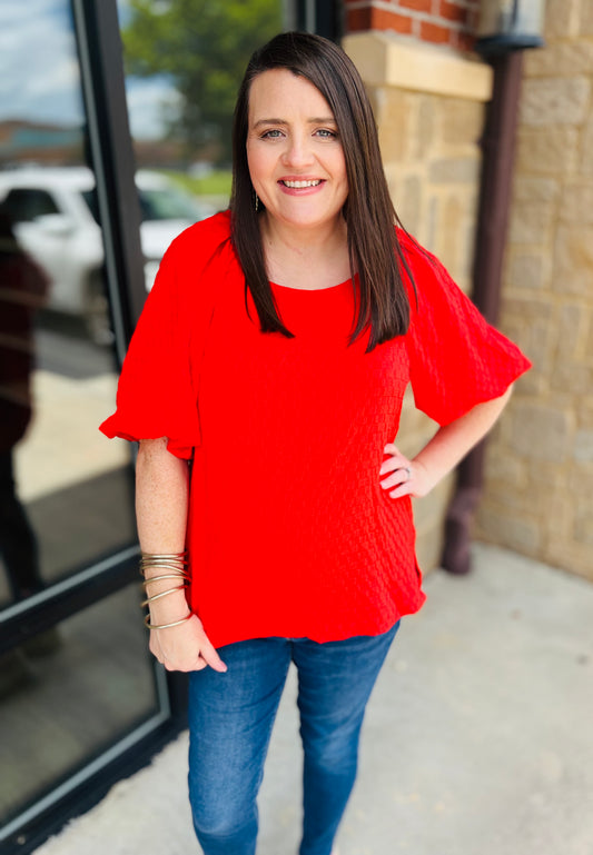 Cherry Round Neck Top